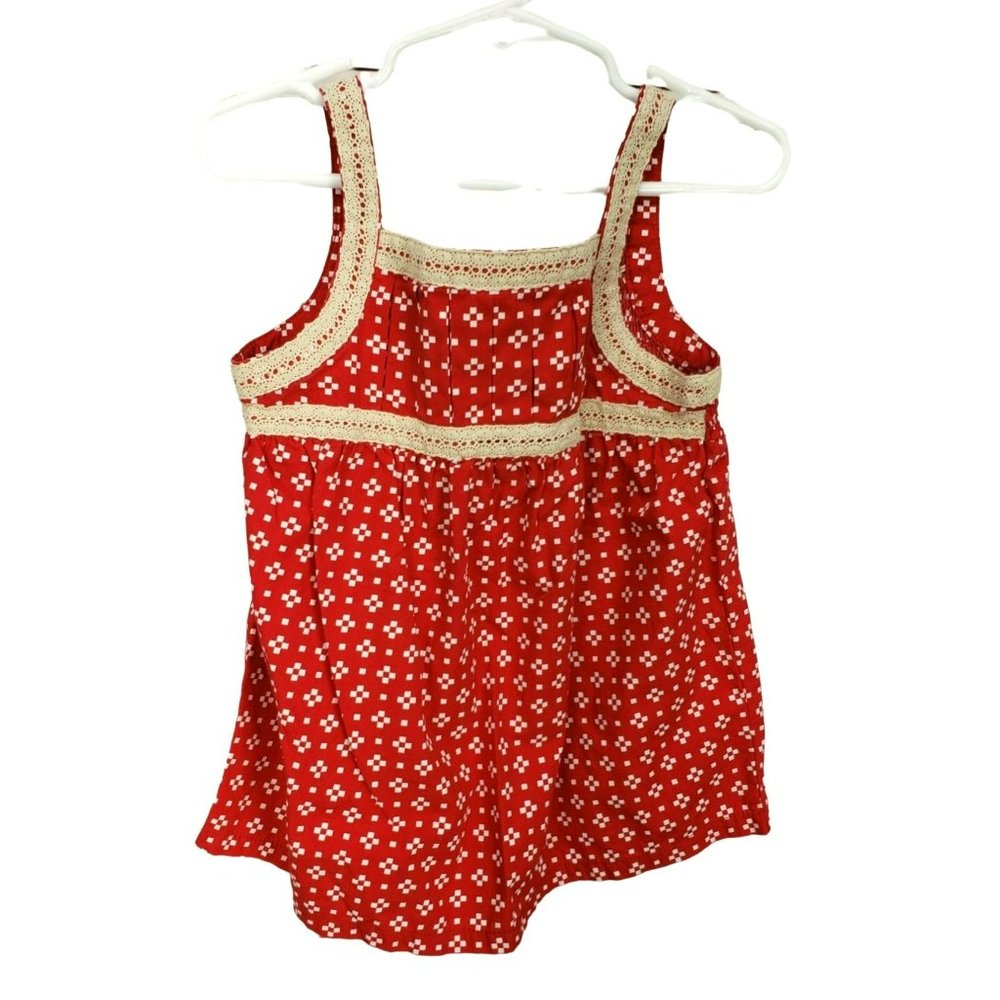 HANNA ANDERSSON Girls Summer Red Brown Polka Dots‎ Tank Top Size 100 4/5